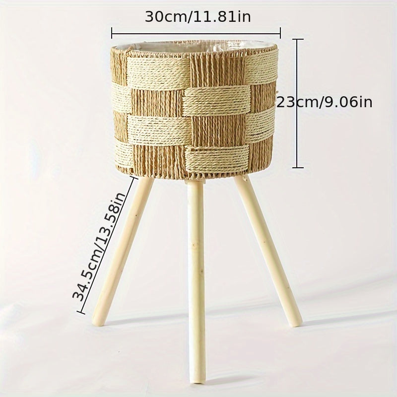 Bohemian Rattan Woven Plant Stand