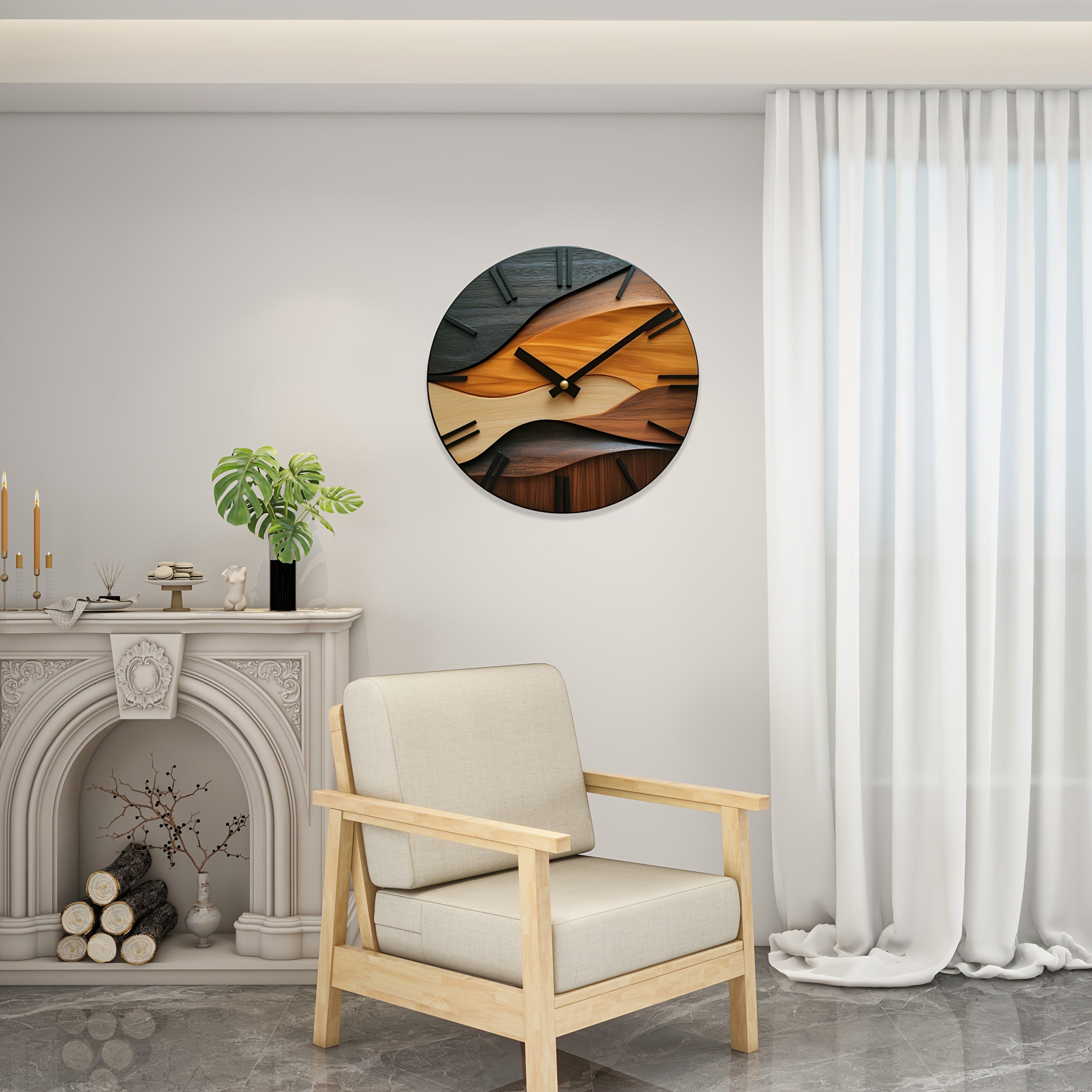 Artistic Wood Grain Wall Clock