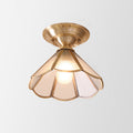 Scalloped Brass Semi-Flush Ceiling Light