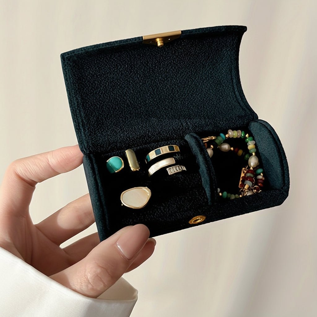 Snap Closure Travel Jewellery Case