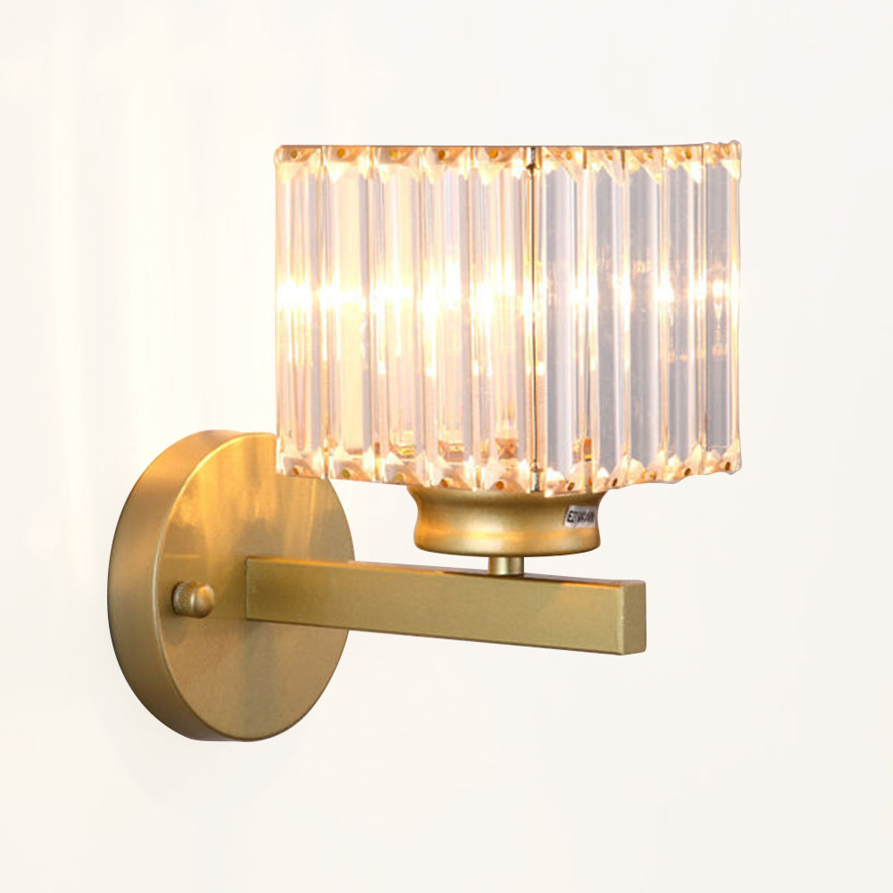Crystal Glass & Iron Wall Sconce