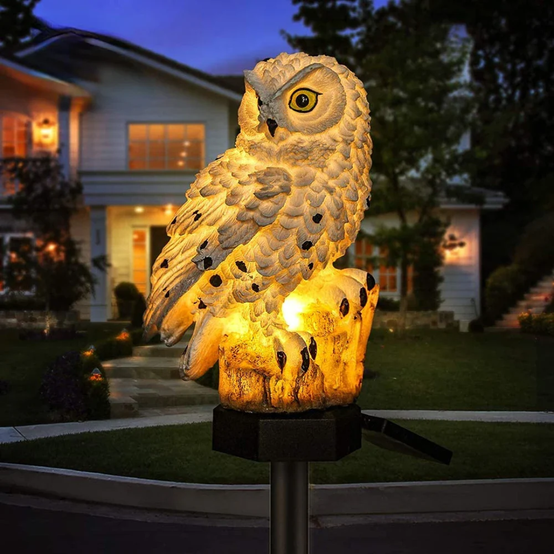 Solar Owl Garden Pathway Stake Lamp