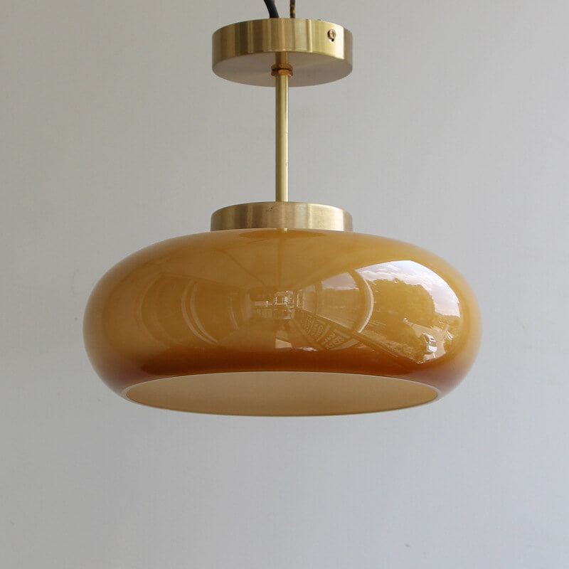 Vintage Brass Glass Ceiling Light