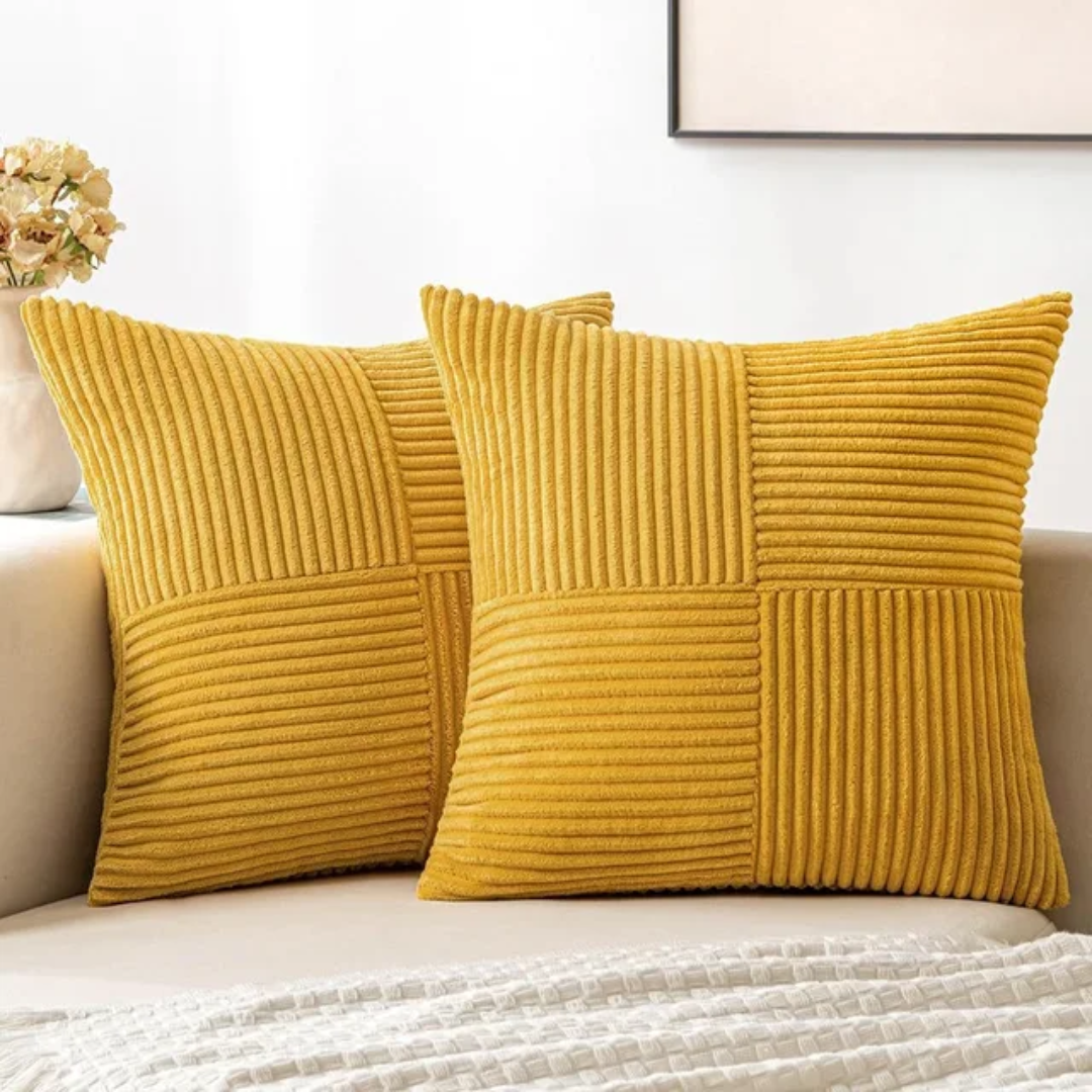 Corduroy Striped Cushion Covers