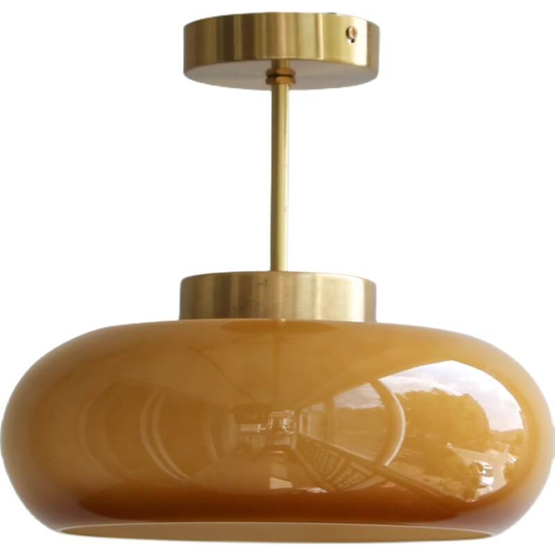 Vintage Brass Glass Ceiling Light