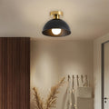 Matte Metal Semi-Flush Ceiling Lamp