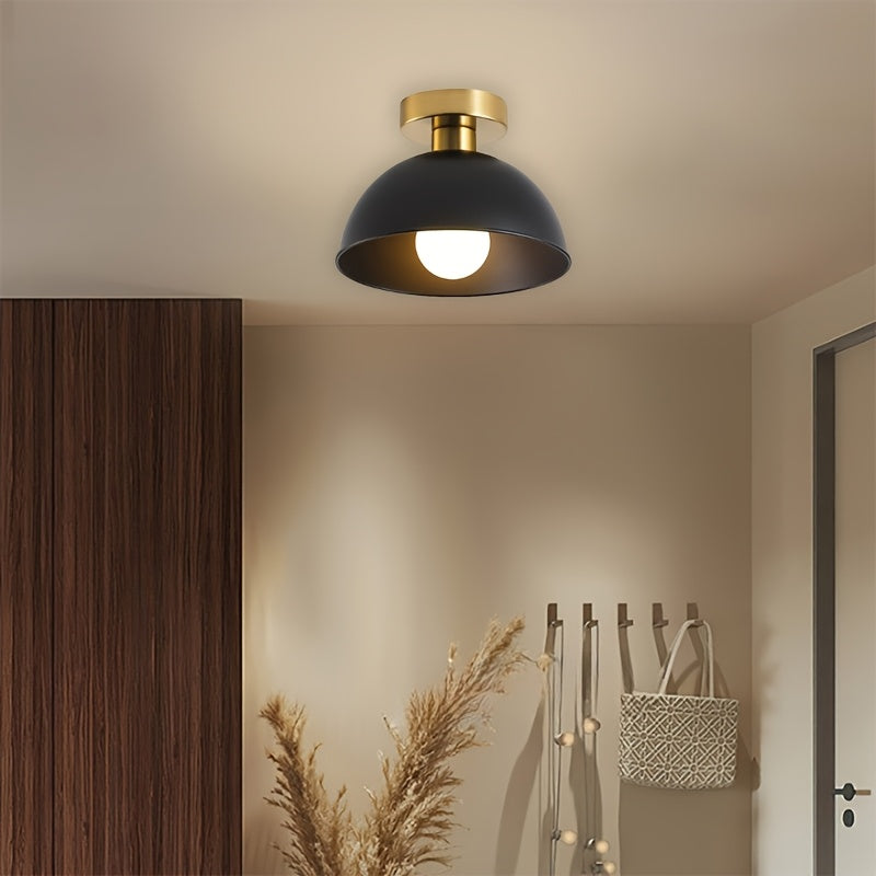 Matte Metal Semi-Flush Ceiling Lamp