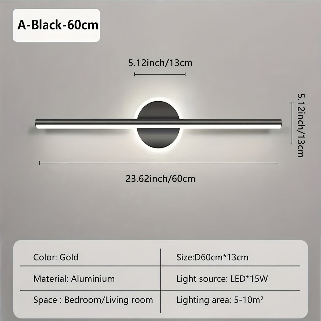 Luxe Black & Gold Mirror Wall Light