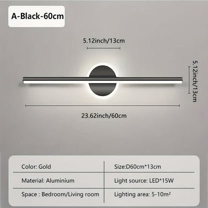 Luxe Black & Gold Mirror Wall Light