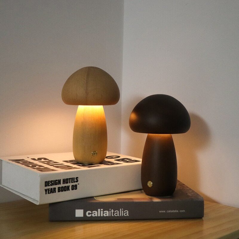 Portobello Wooden Mushroom Night Light