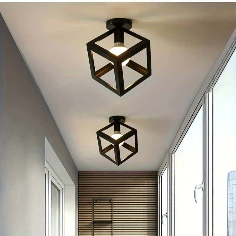 Geometric Cube Semi Flush Ceiling Light