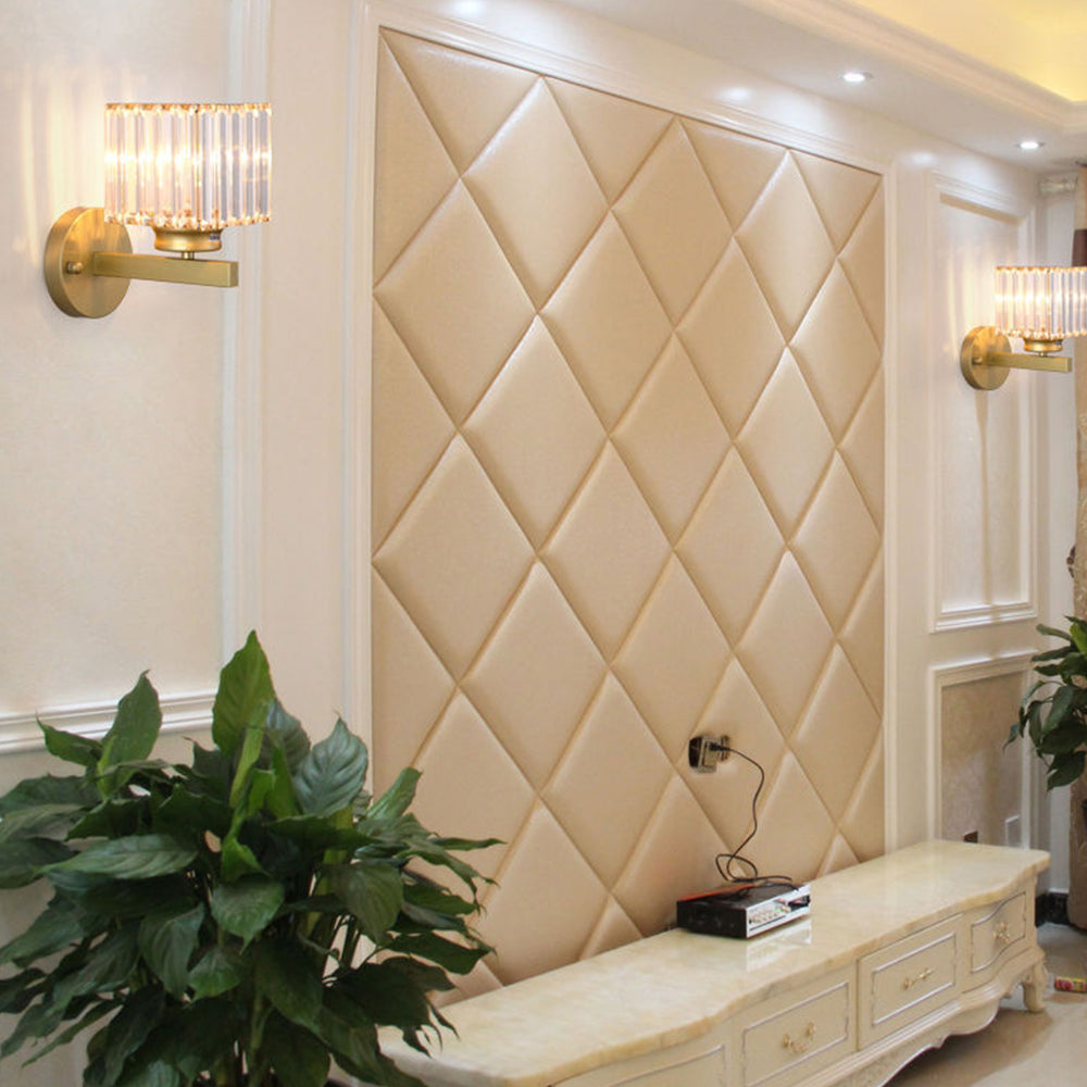 Crystal Glass & Iron Wall Sconce