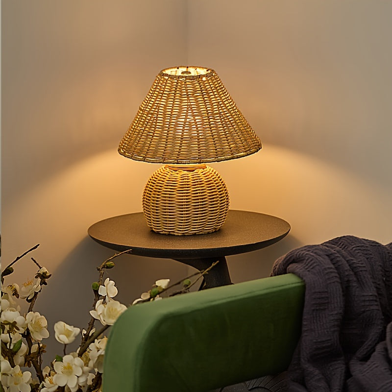 Bamboo Woven USB Desk Lamp
