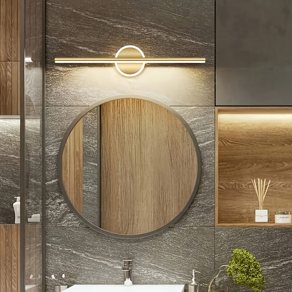 Luxe Black & Gold Mirror Wall Light