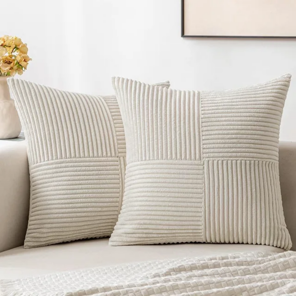 Corduroy Striped Cushion Covers