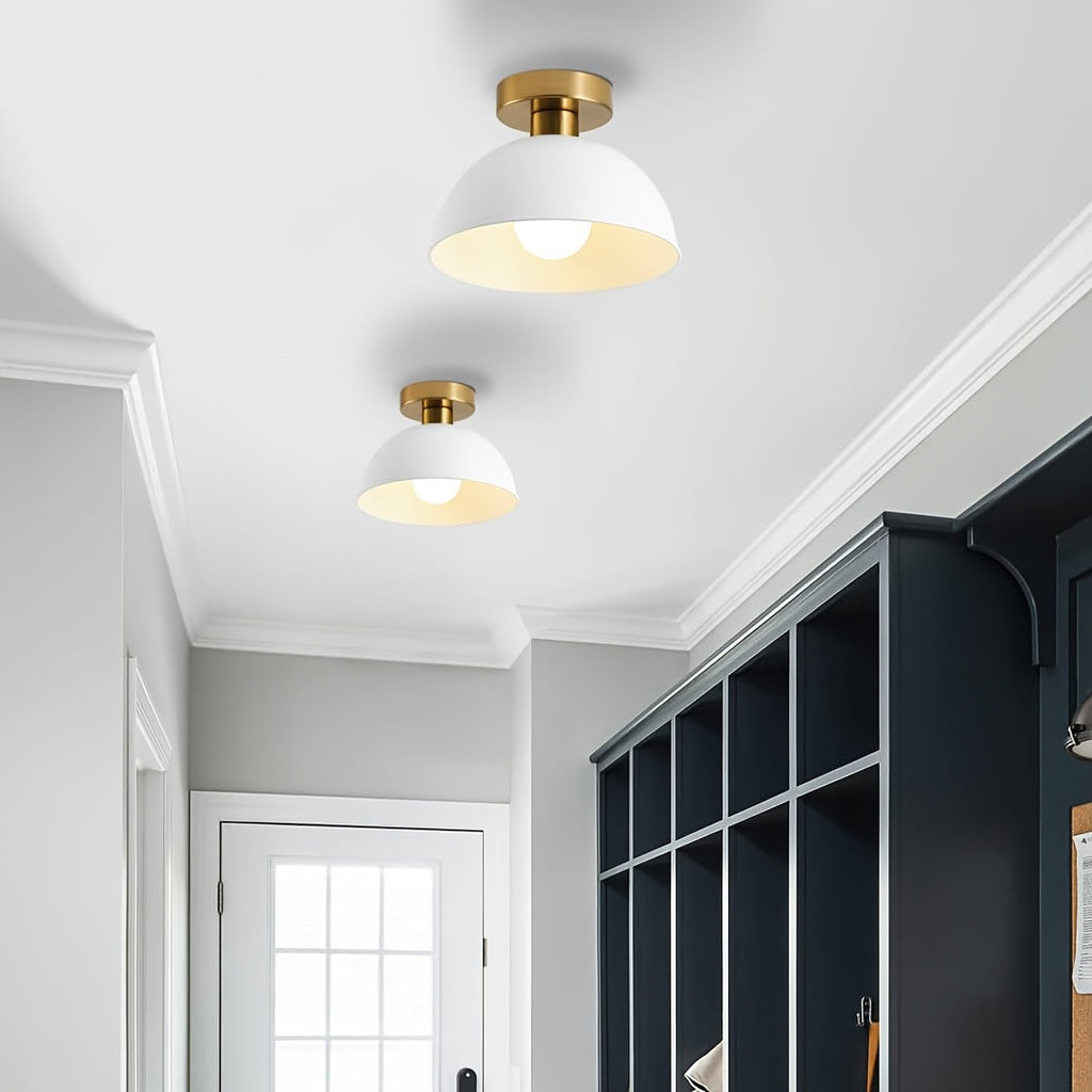 Matte Metal Semi-Flush Ceiling Lamp