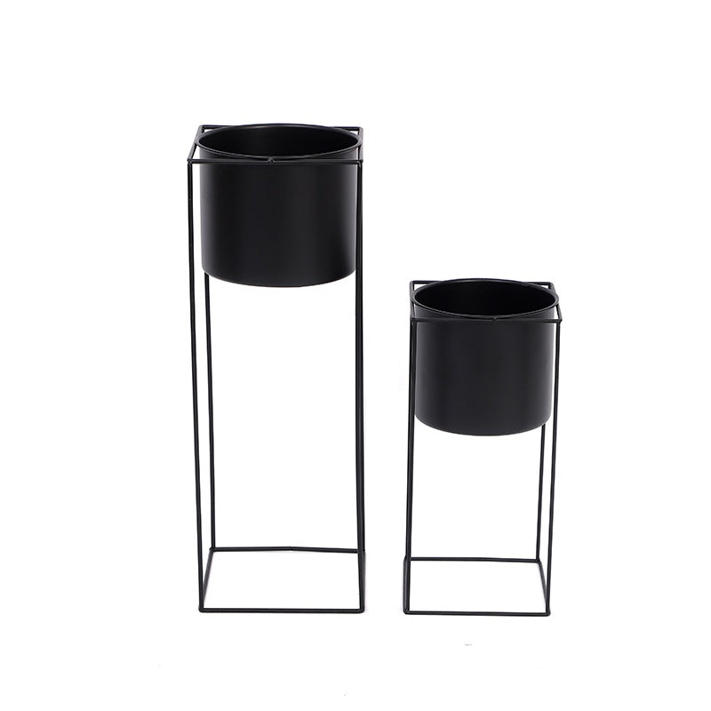 Black Metal Rectangular Plant Stand