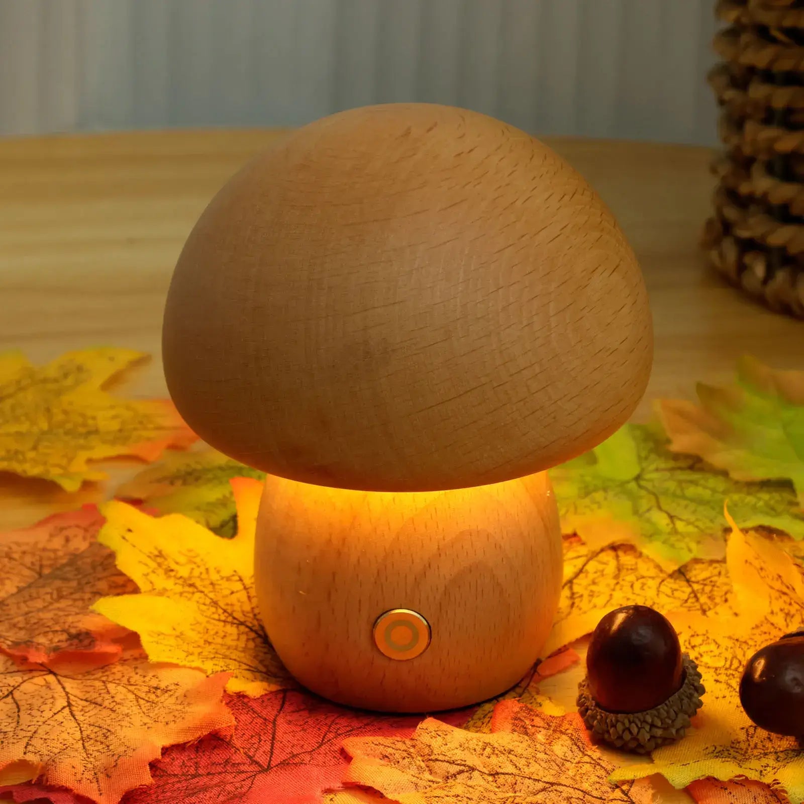 Portobello Wooden Mushroom Night Light