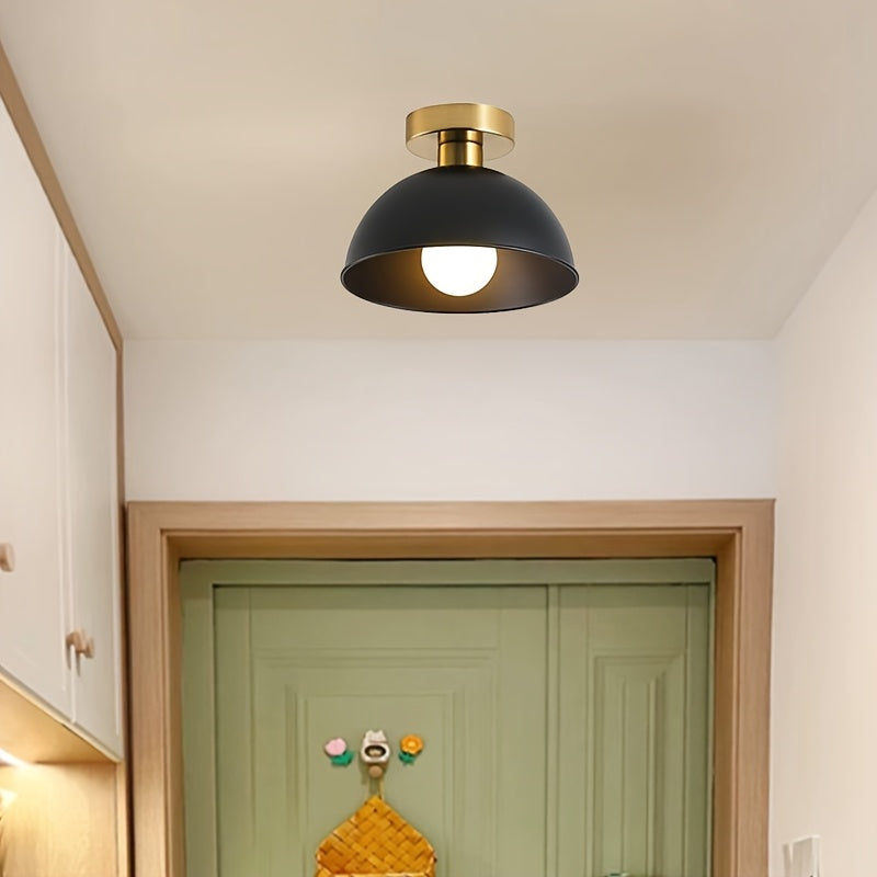 Matte Metal Semi-Flush Ceiling Lamp