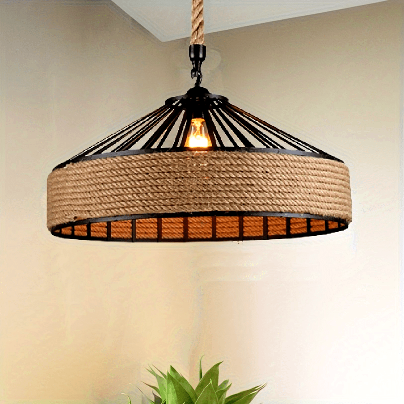 Hemp Rope Farmhouse Pendant Light