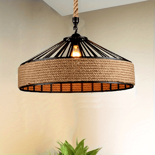 Hemp Rope Farmhouse Pendant Light