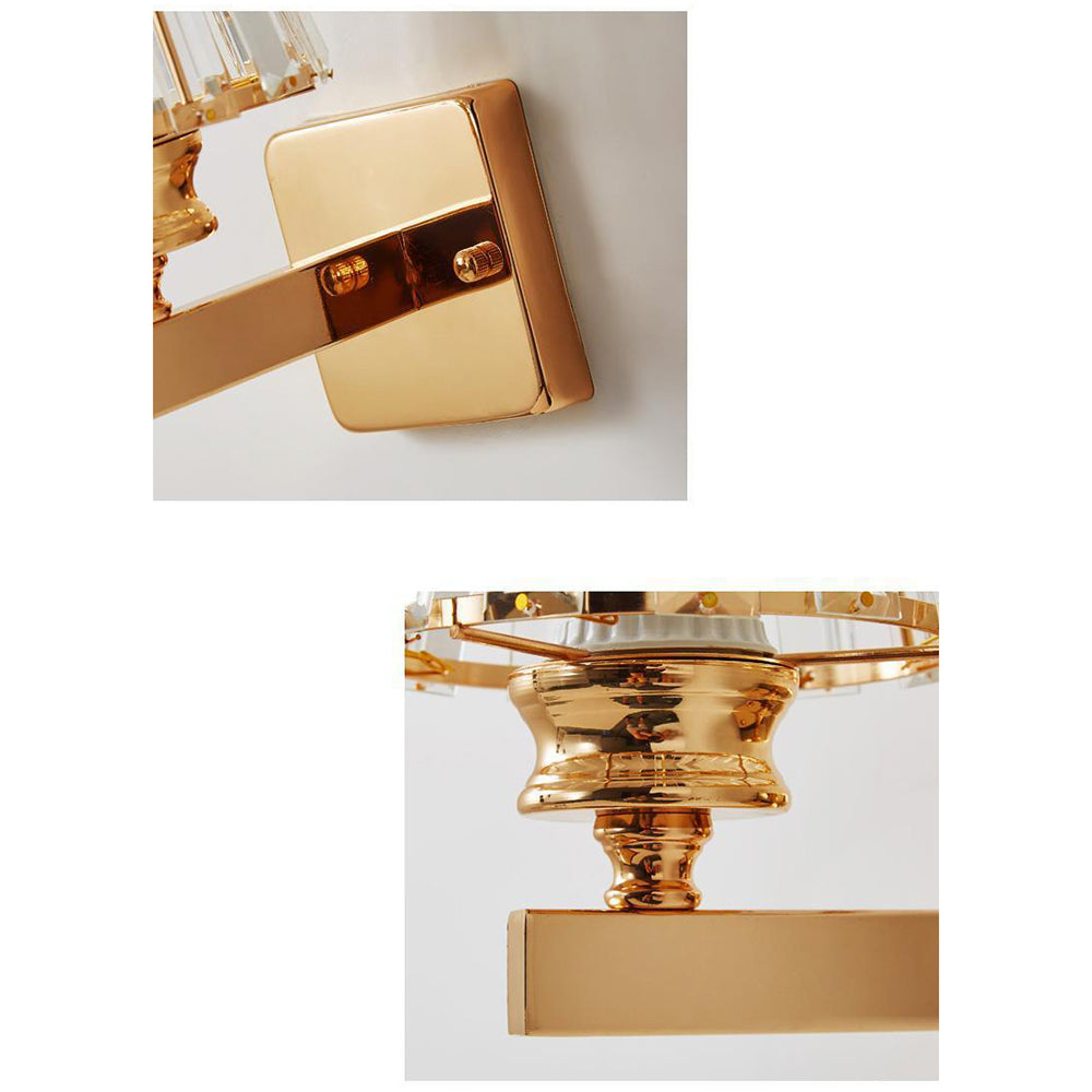 Crystal Glass & Iron Wall Sconce