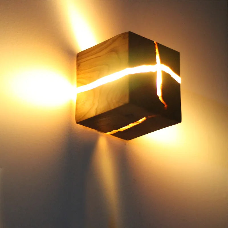 WoodAura Hand-Carved Wall Light