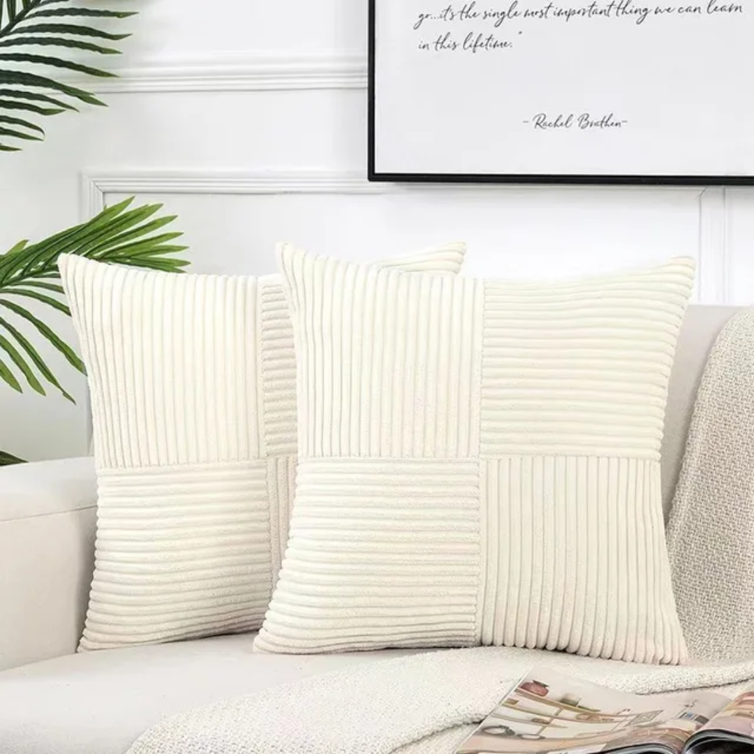 Corduroy Striped Cushion Covers