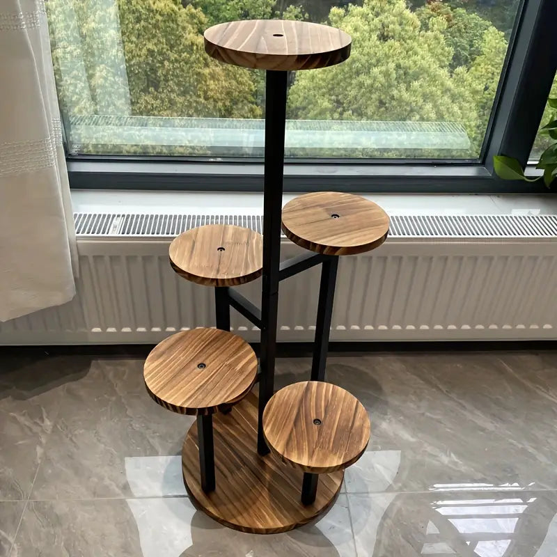 Verdura 6-Tier Round Wooden Plant Stand
