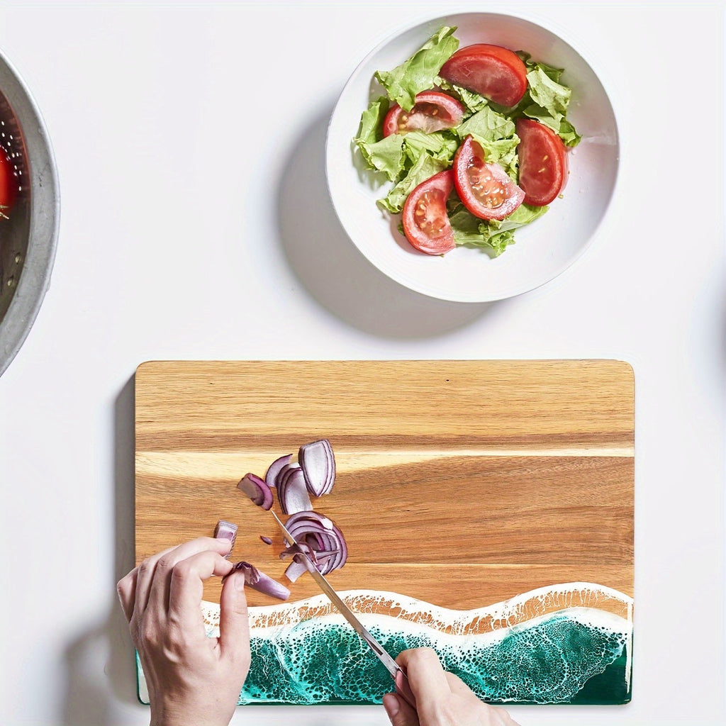 Wave Resin Acacia Wood Serving Board