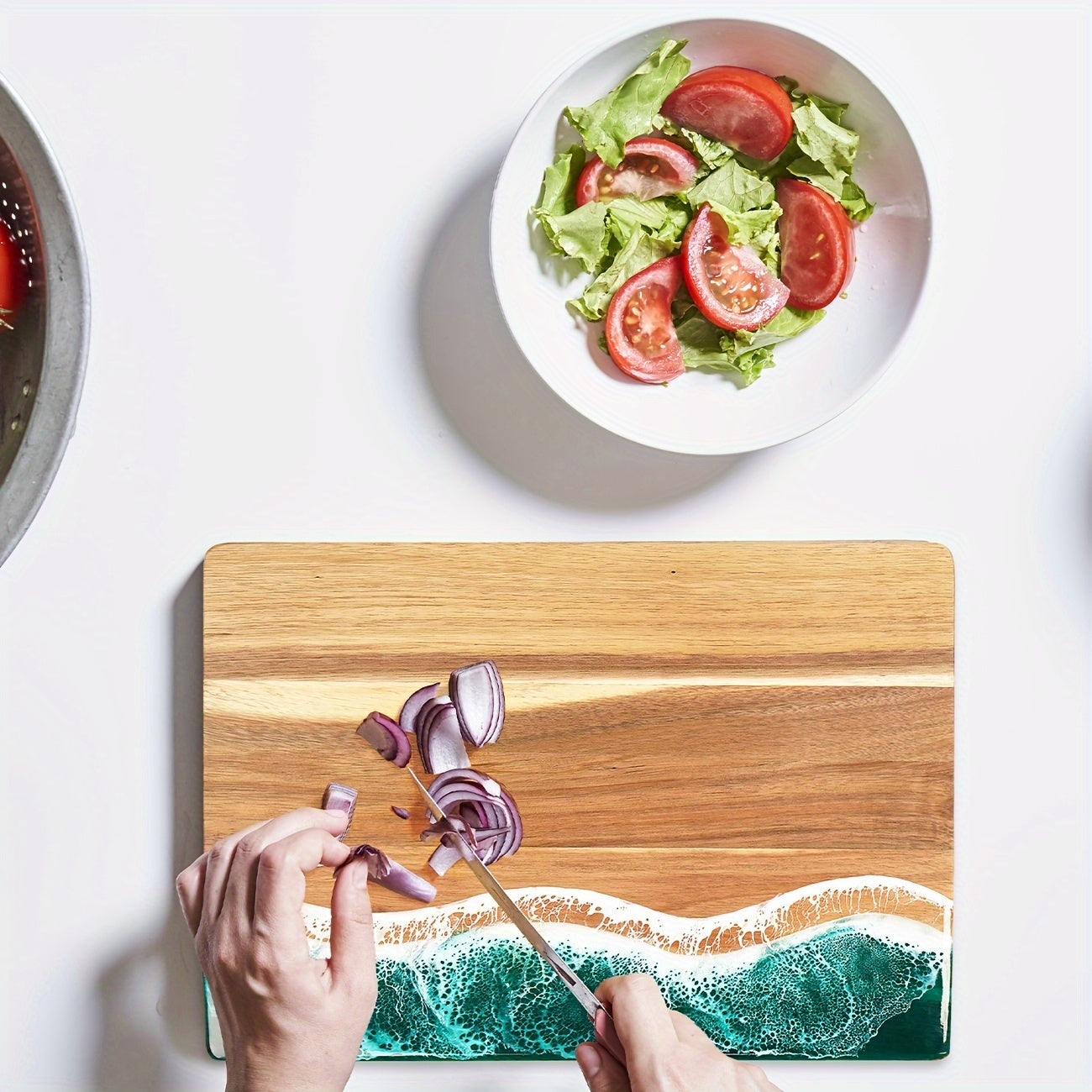 Wave Resin Acacia Wood Serving Board
