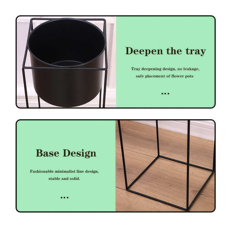 Black Metal Rectangular Plant Stand