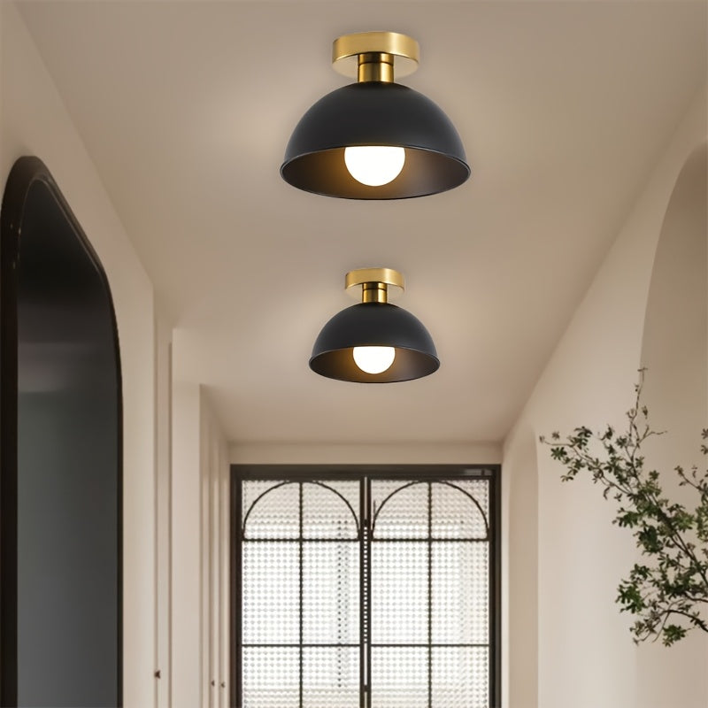 Matte Metal Semi-Flush Ceiling Lamp