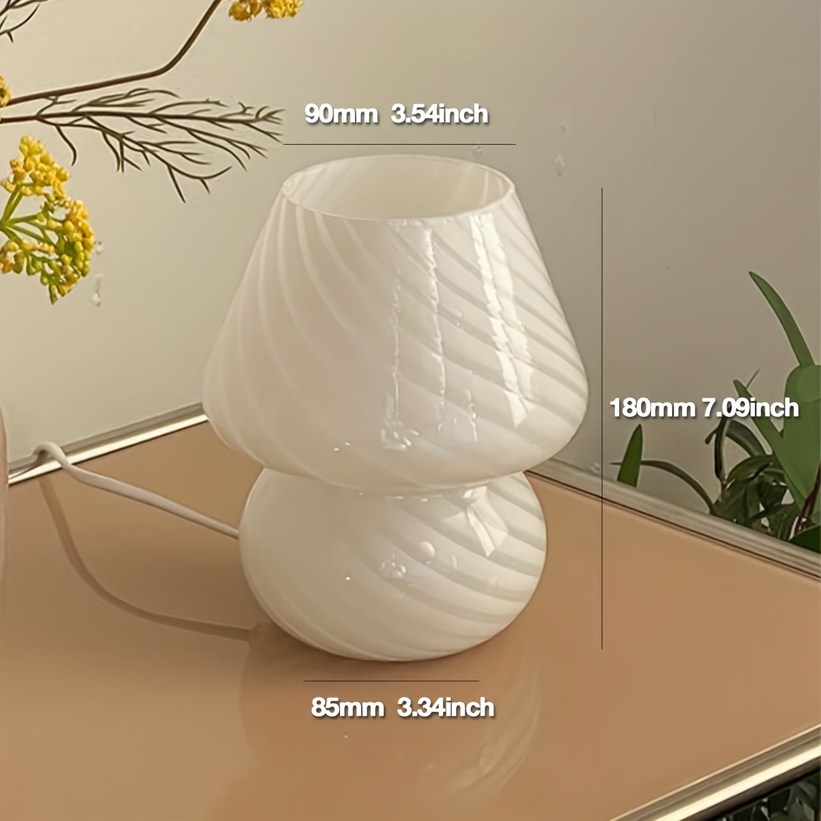 Murano Style Glass Mushroom Lamp