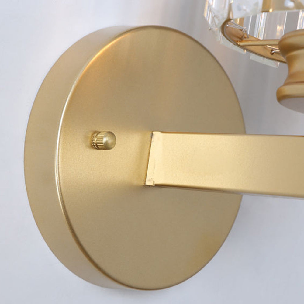 Crystal Glass & Iron Wall Sconce