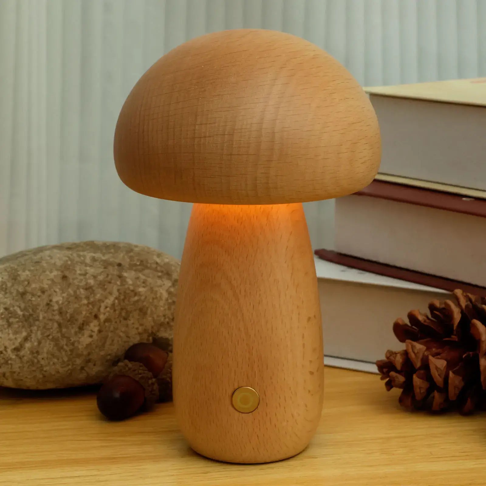 Portobello Wooden Mushroom Night Light