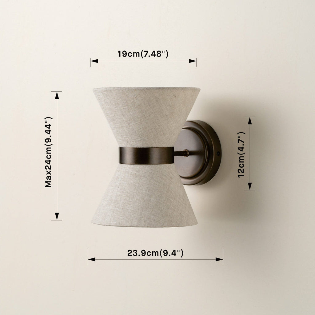 Bronze & Linen Wall Light
