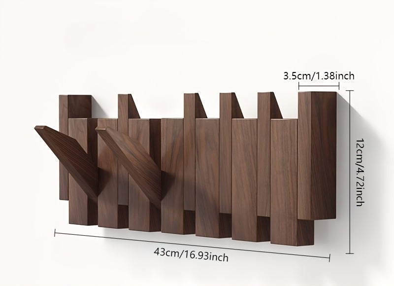 Foldable Piano Key Wooden Wall Hooks