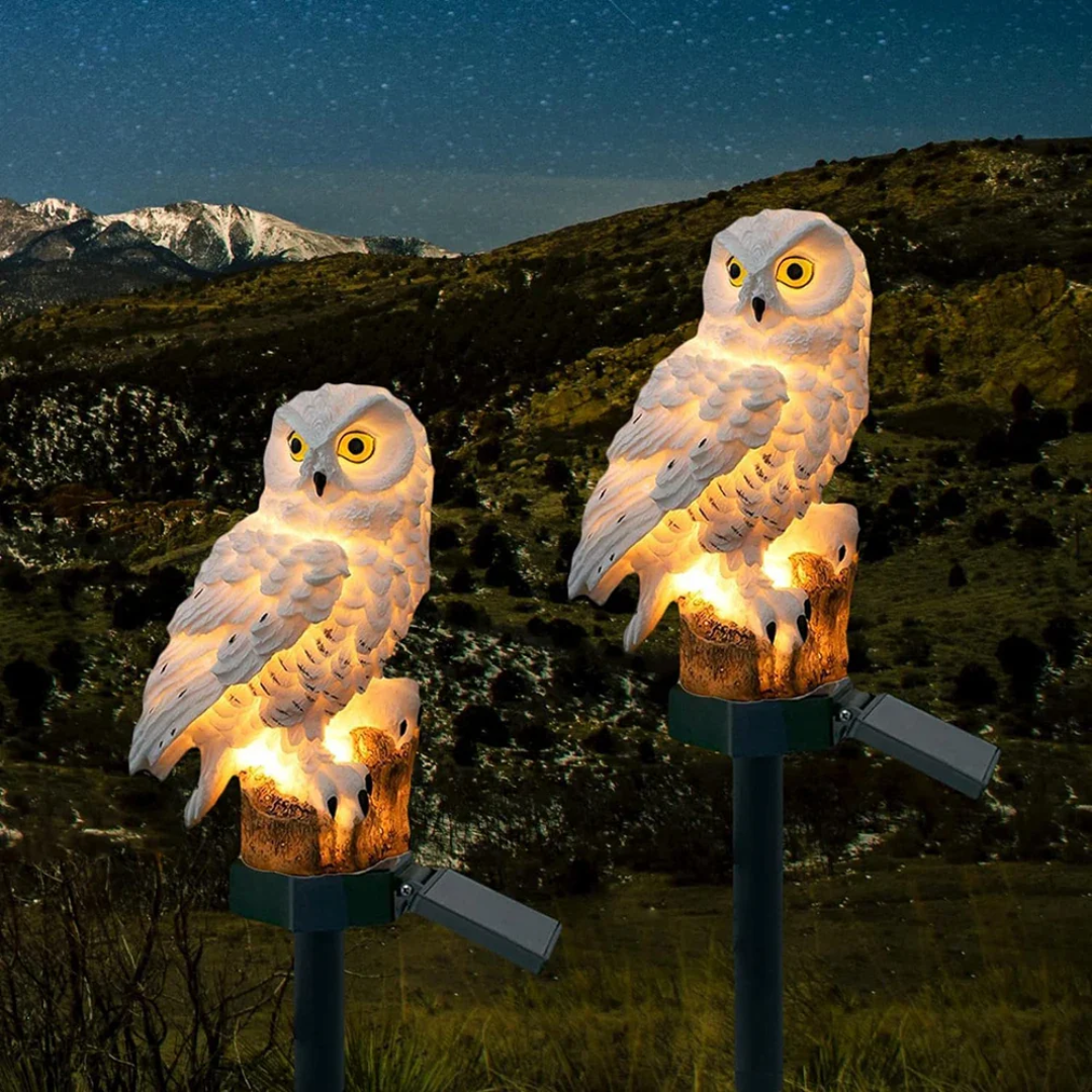 Solar Owl Garden Pathway Stake Lamp