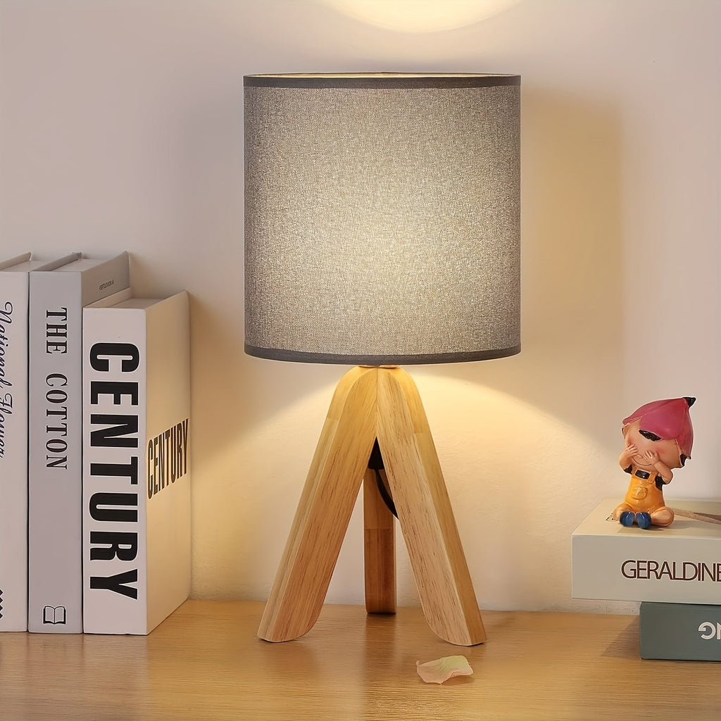 Wooden Tripod Table Lamp