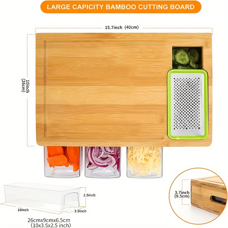 Bamboo Cutting Board Prep Station