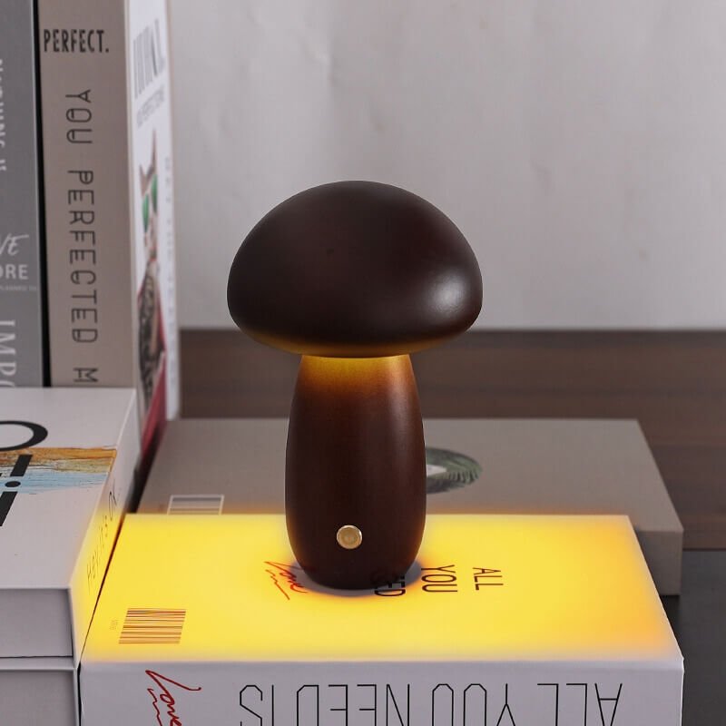 Portobello Wooden Mushroom Night Light