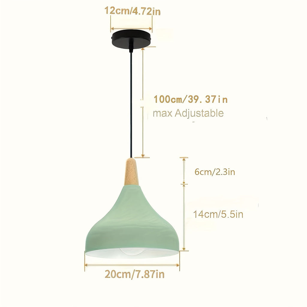 Teardrop Metal & Wood Pendant Light