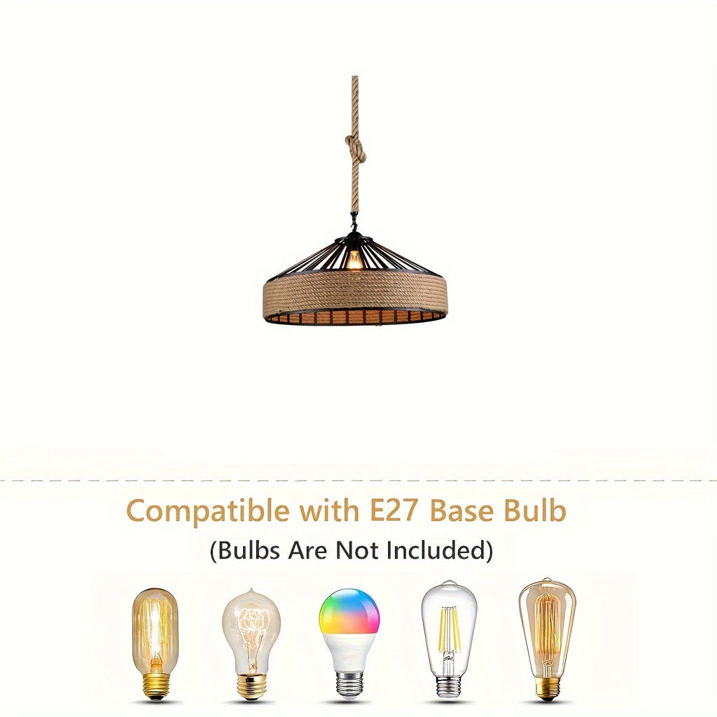 Hemp Rope Farmhouse Pendant Light