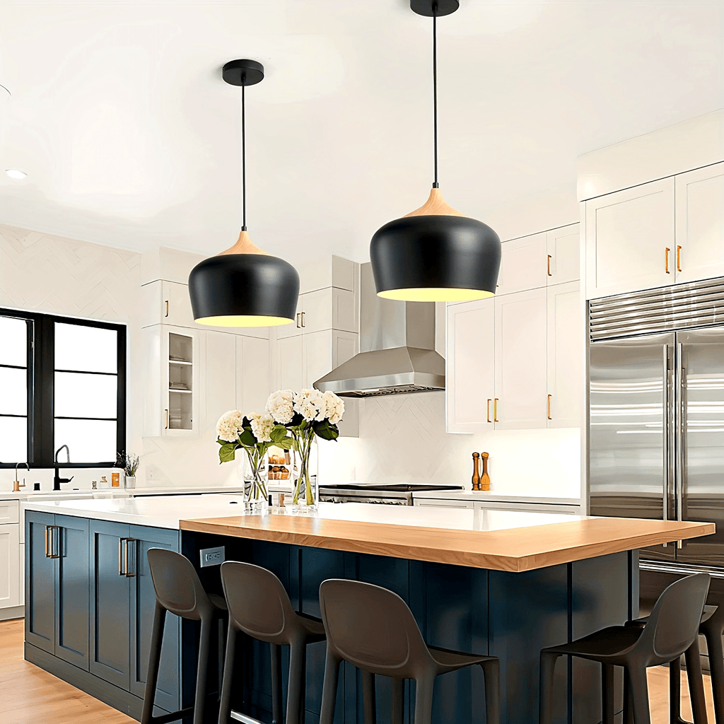 Iron & Wood Grain Pendant Light