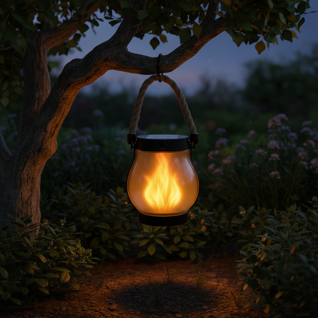 Hanging Solar Flame Effect Lantern