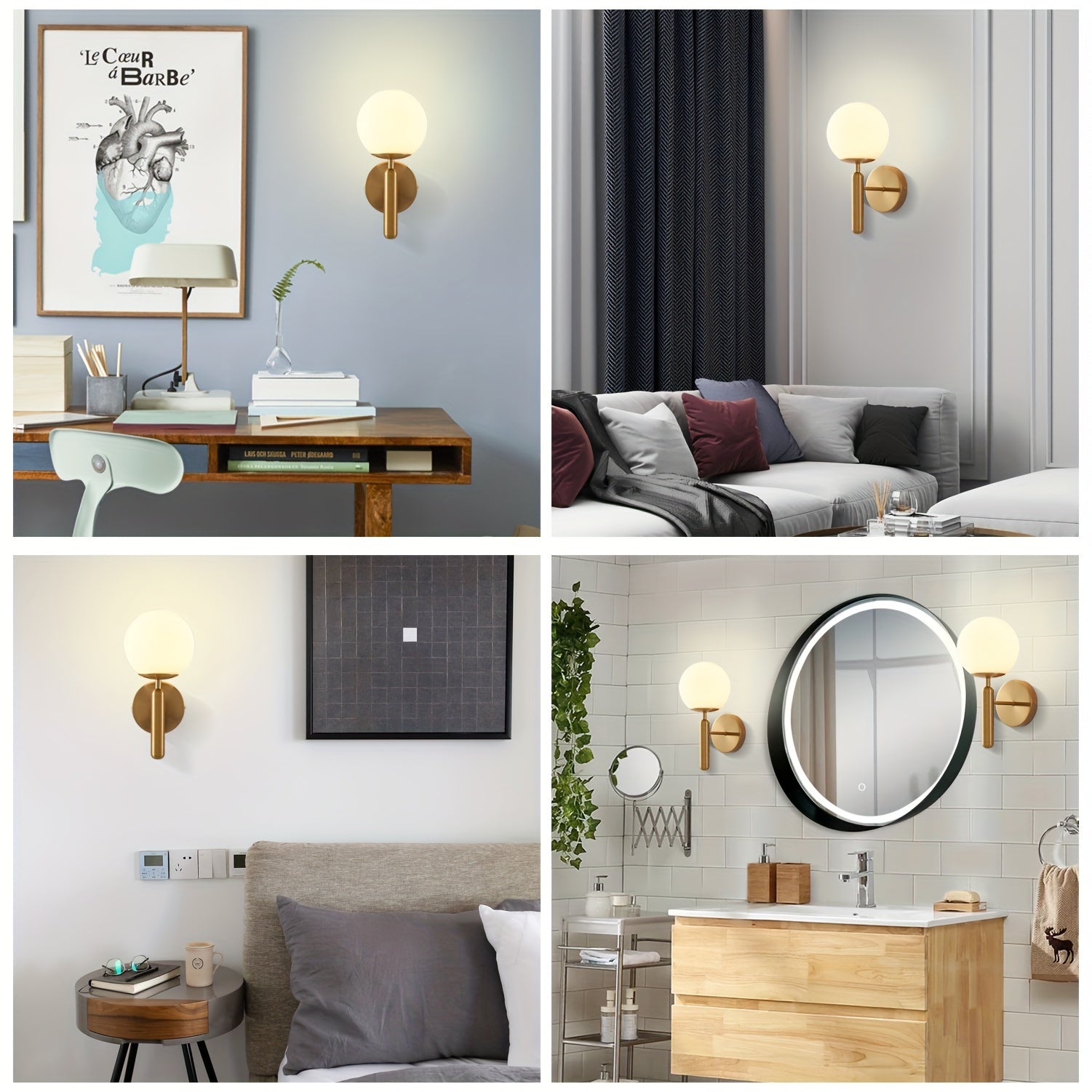 Modern Glass & Metal Wall Sconce