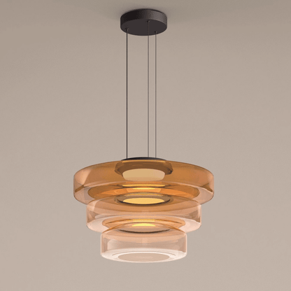 Layered Bauhaus Glass Pendant
