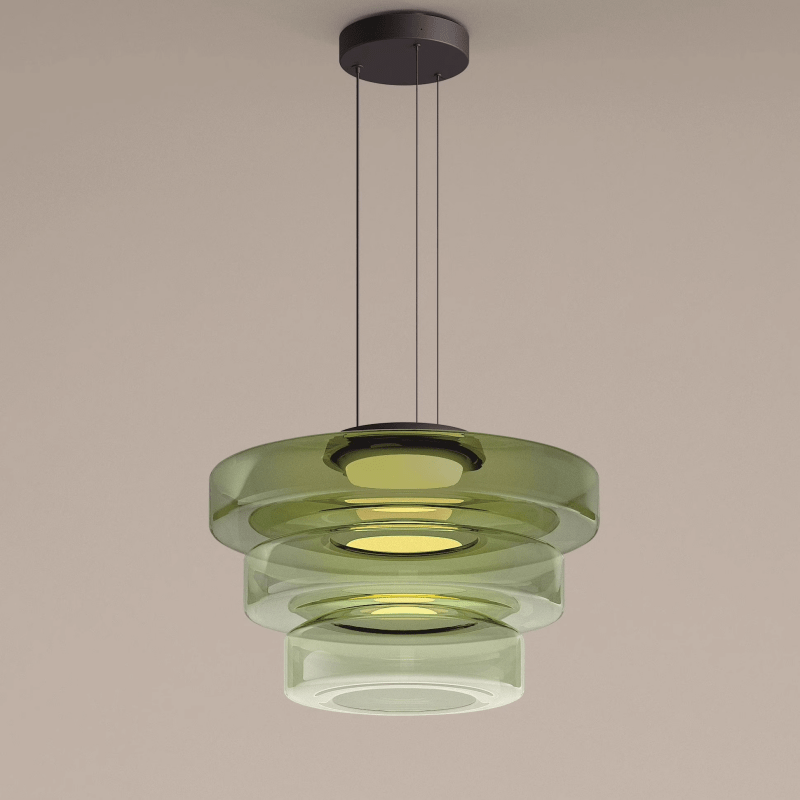 Layered Bauhaus Glass Pendant