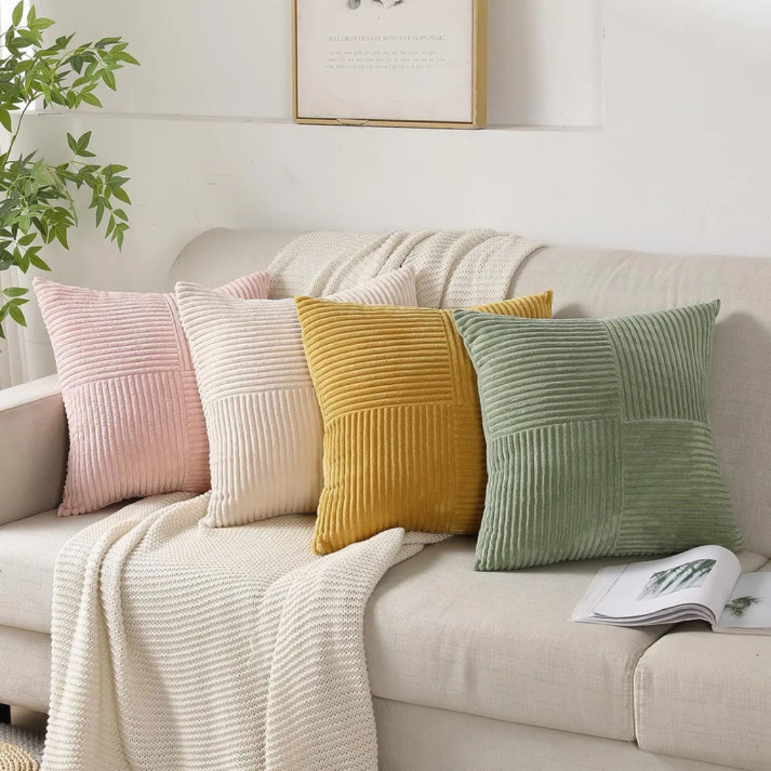 Corduroy Striped Cushion Covers